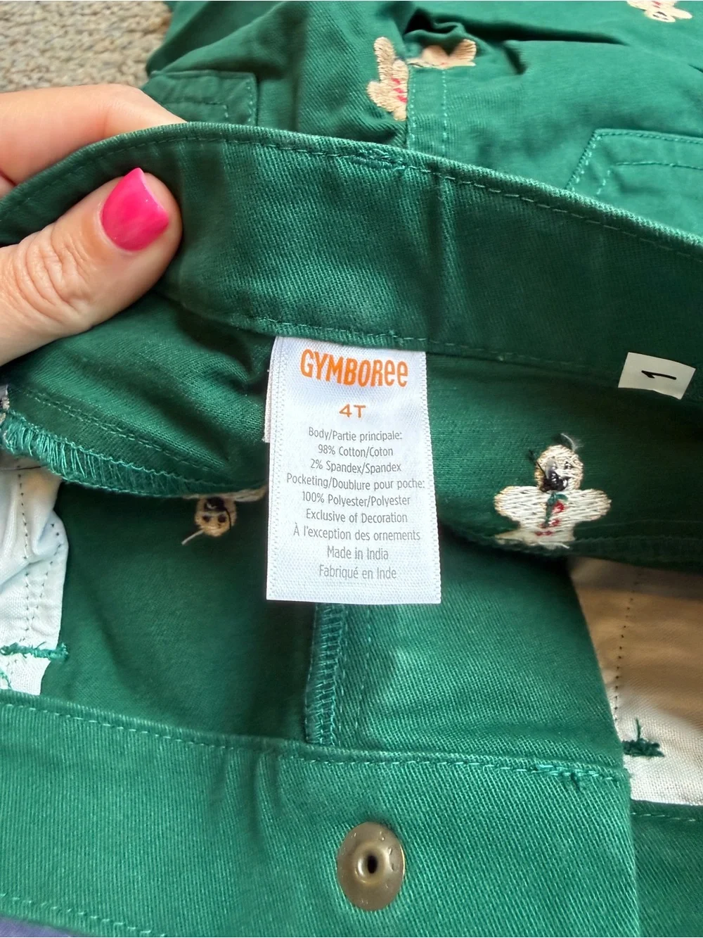Gymboree gingerbread khaki pants size 4T